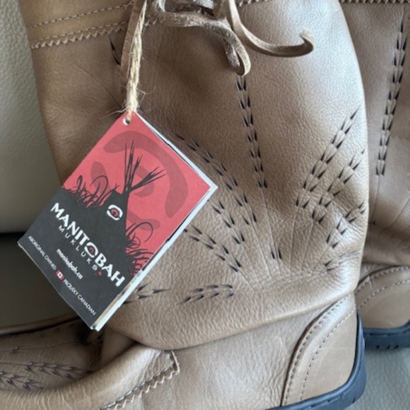 Manitobah Mukluks Gatherer sz L5 vintage full grain leather boots pewter brown - Picture 2 of 16